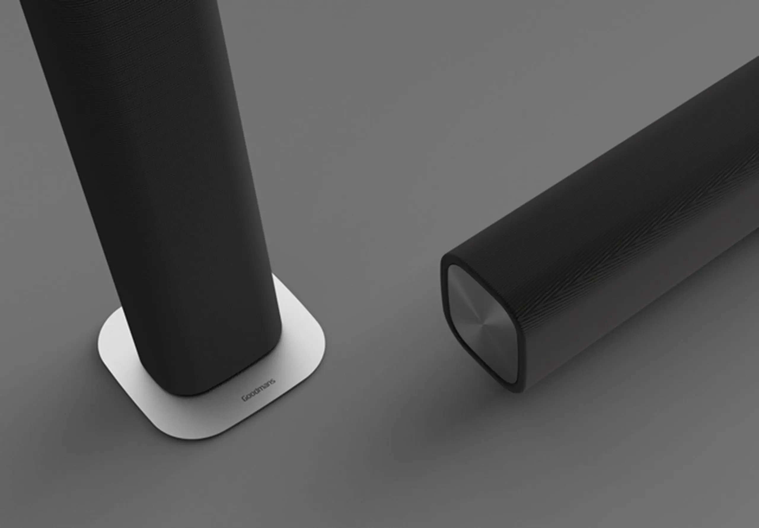 Goodmans aspect soundbar in horizontal and upright orientation