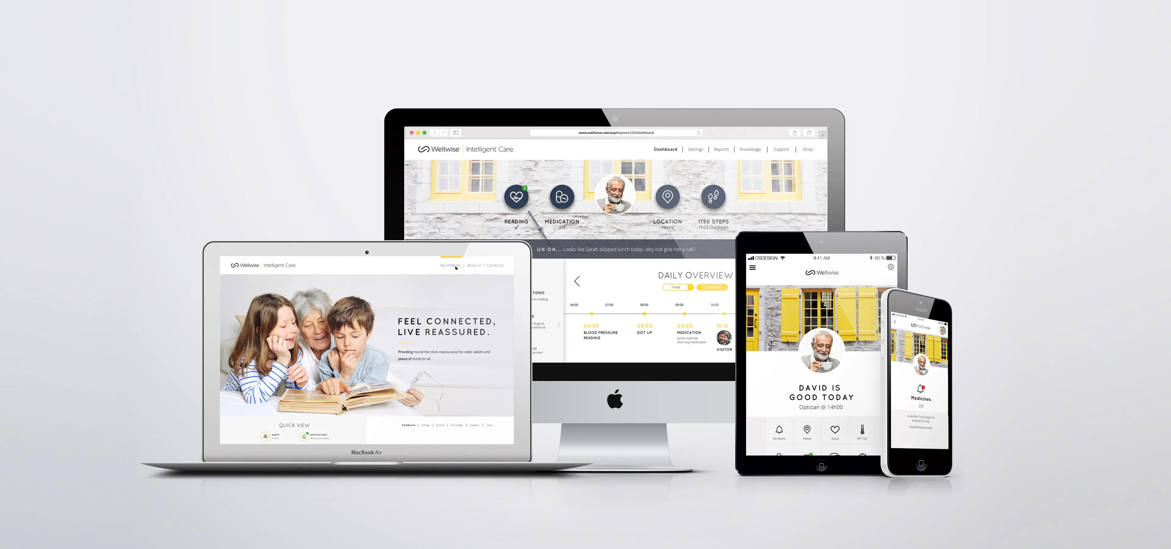 Creating a brand identity for modern ageing. The Wellwise dashboard created by Rodd
