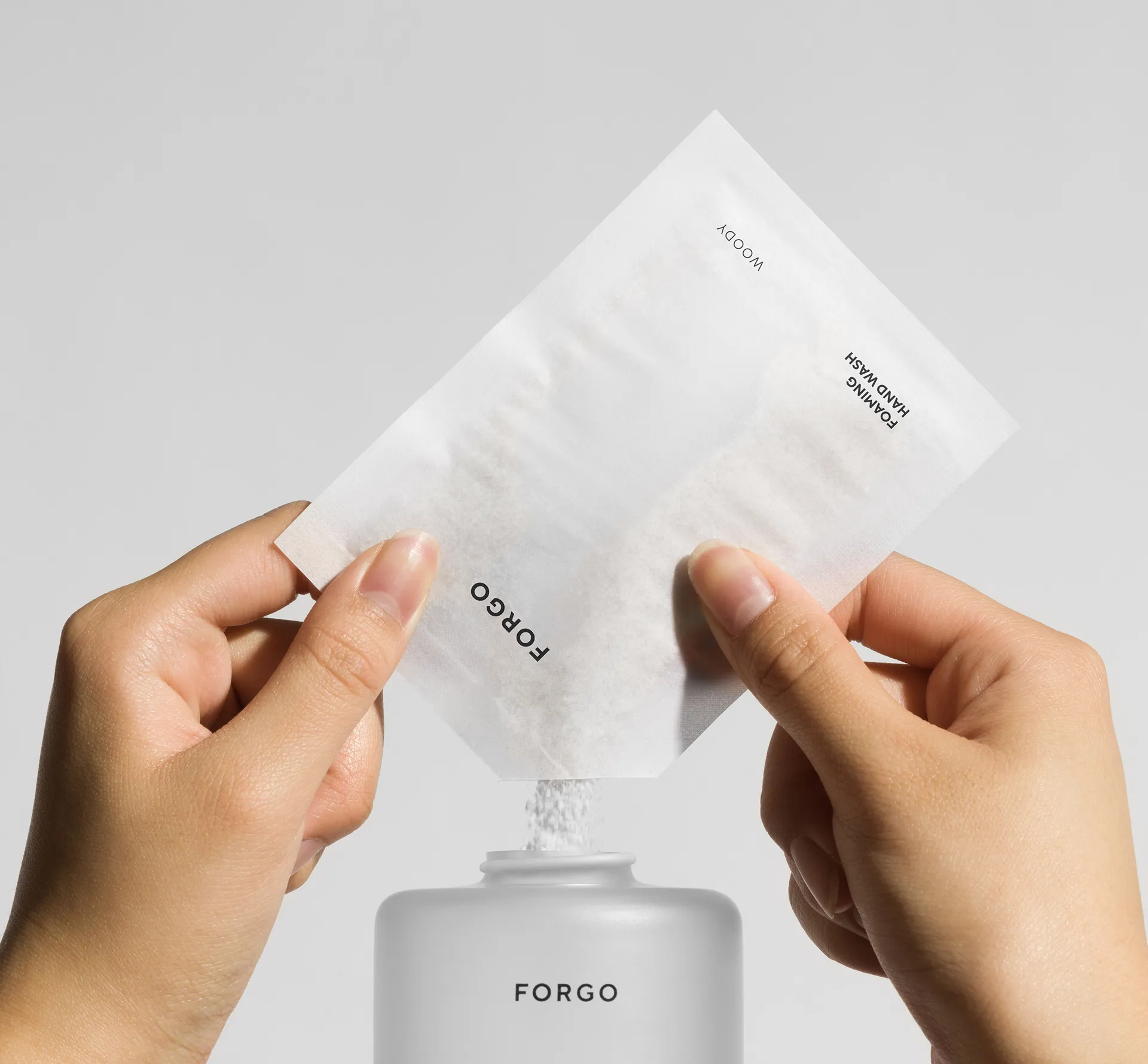 Forgo soap being poured into bottle featured by Rodd