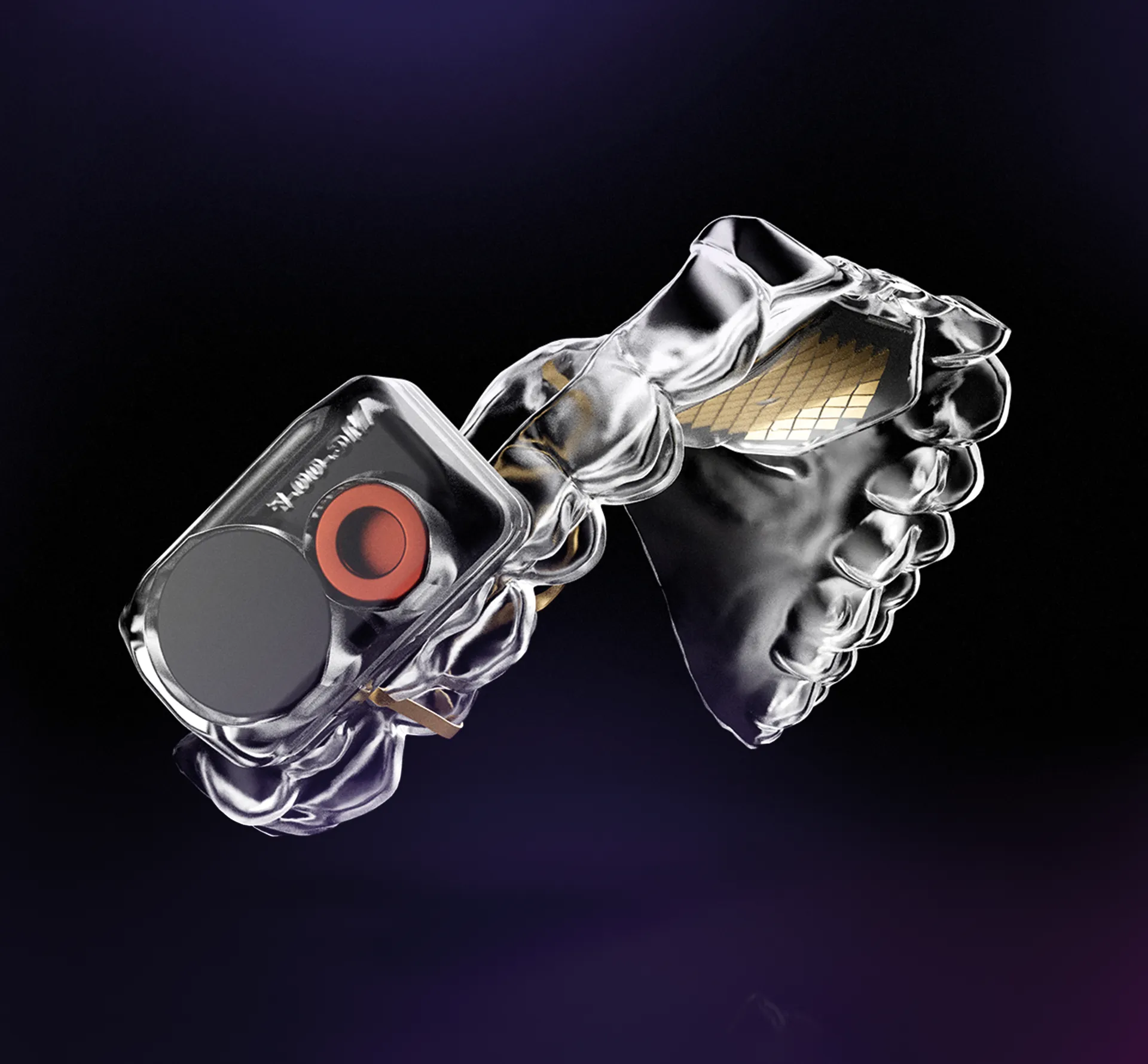 Clear mouthguard with built in tech