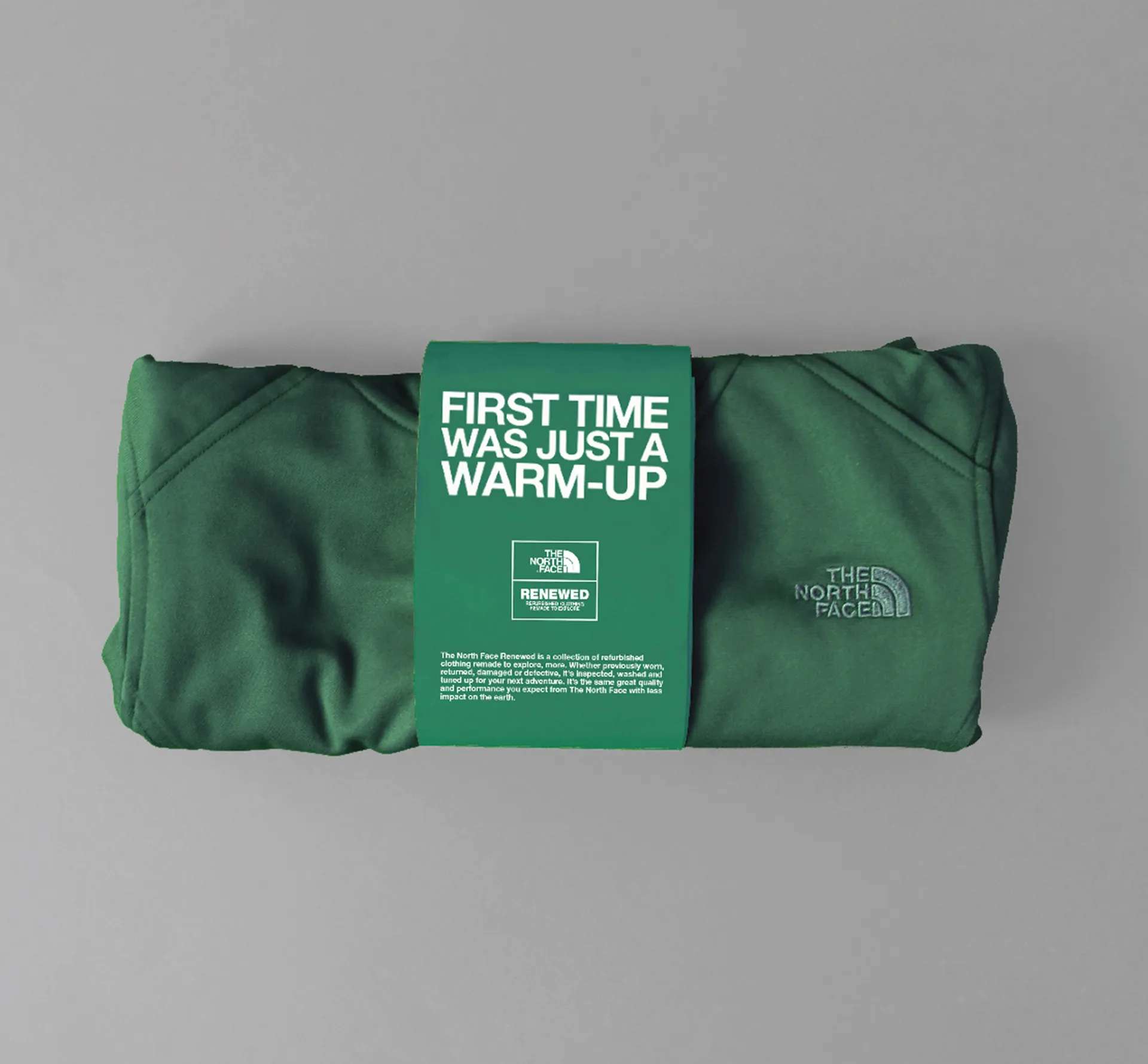 Green 'renewed' northface jumper
