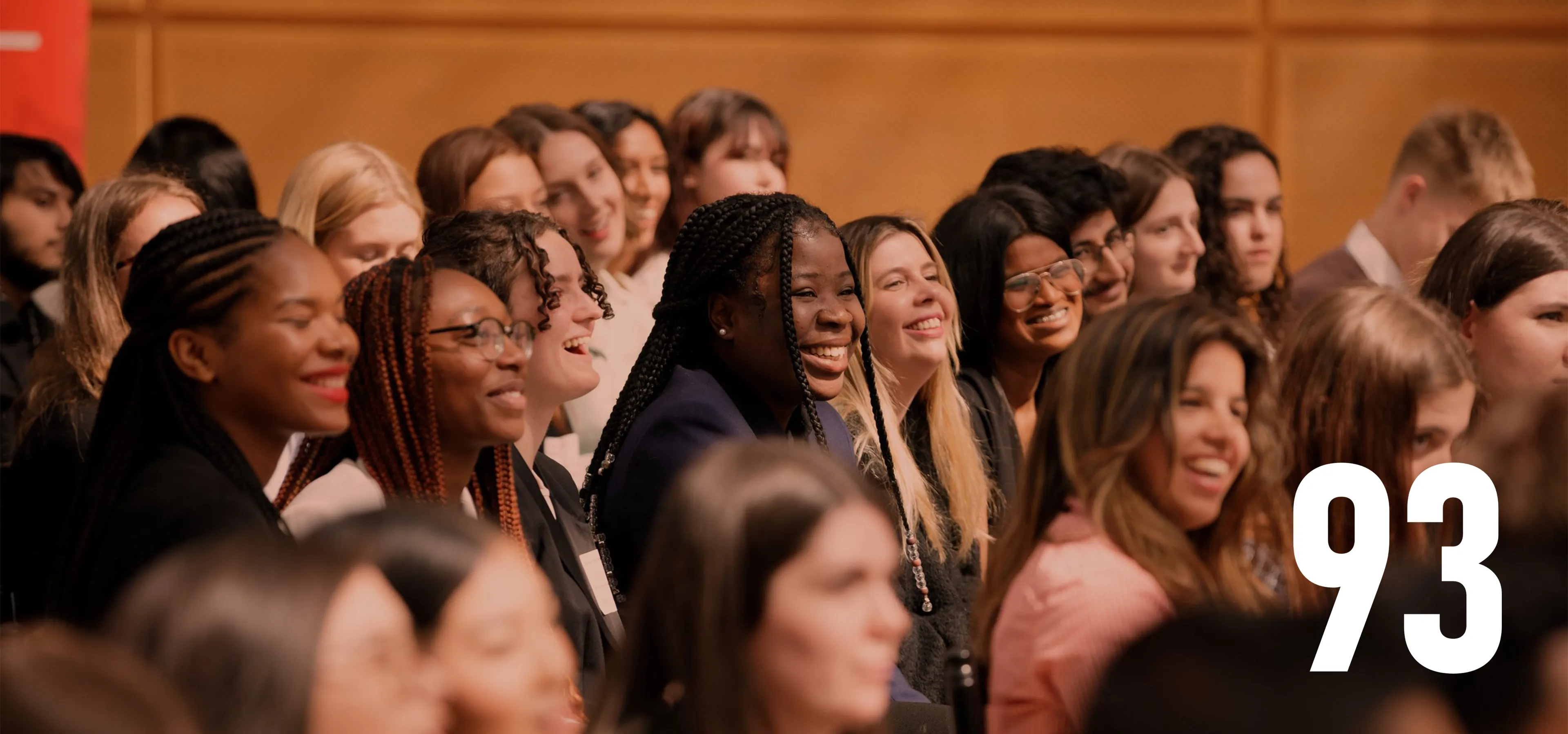 Picture of faces in the crowd at a network event for state educated students