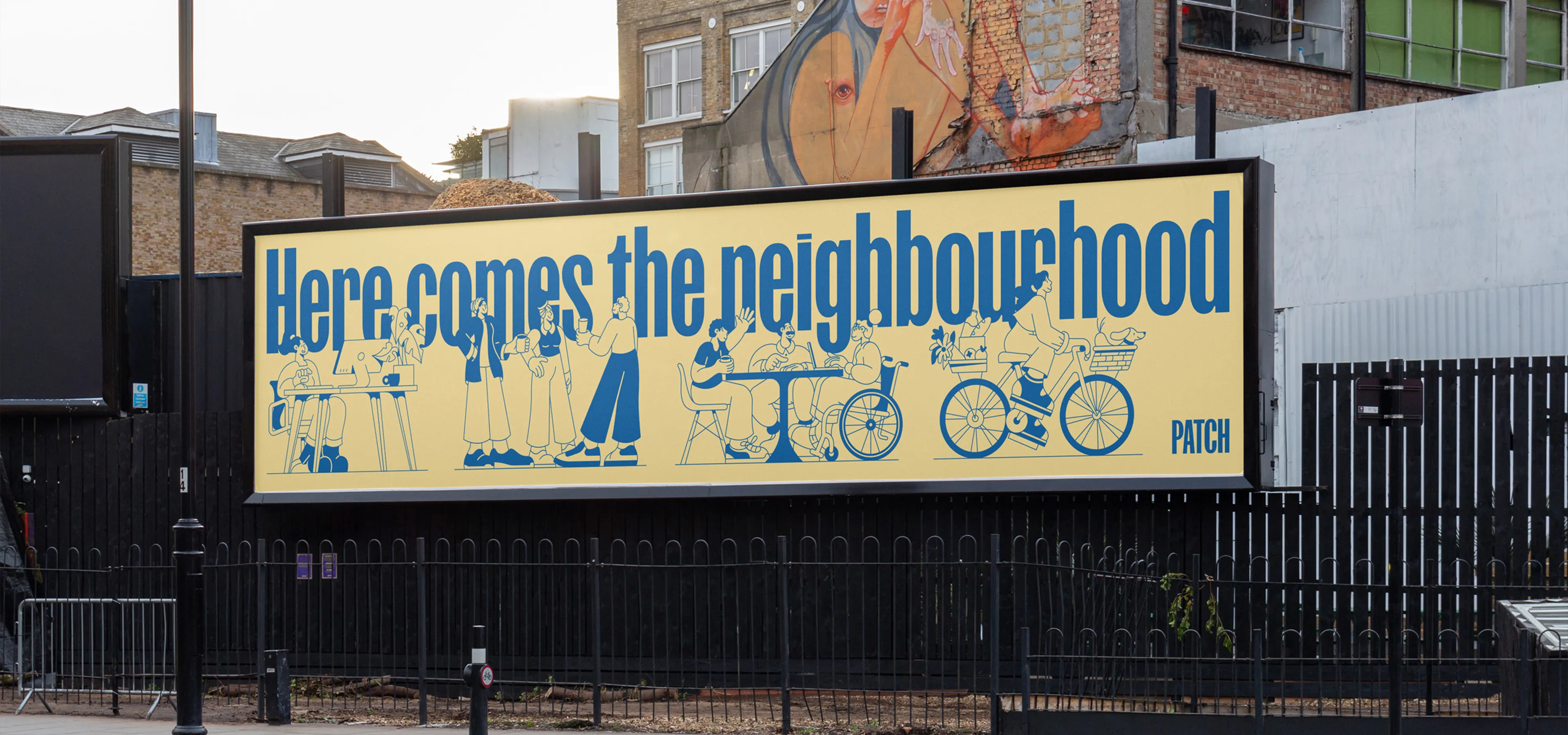 Billboard for Patch - an initiative transforming unused spaces to communal workspaces
