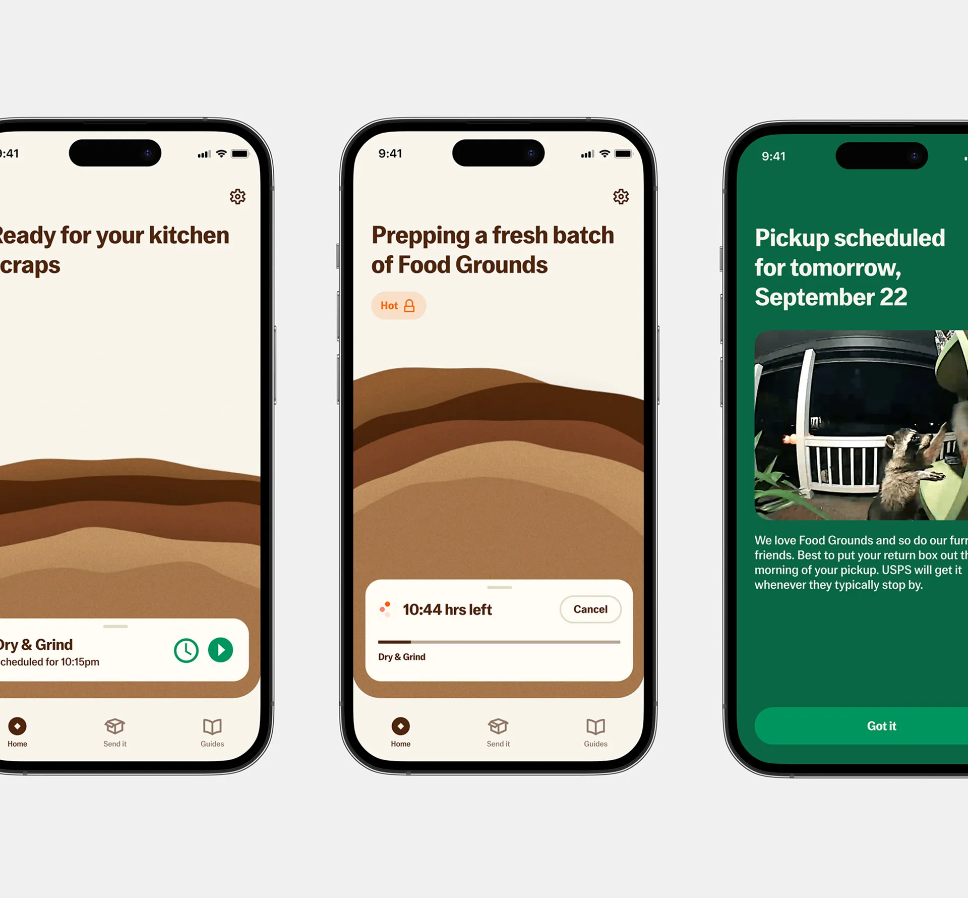 The Mill bin app screens giving status of contents of your bin
