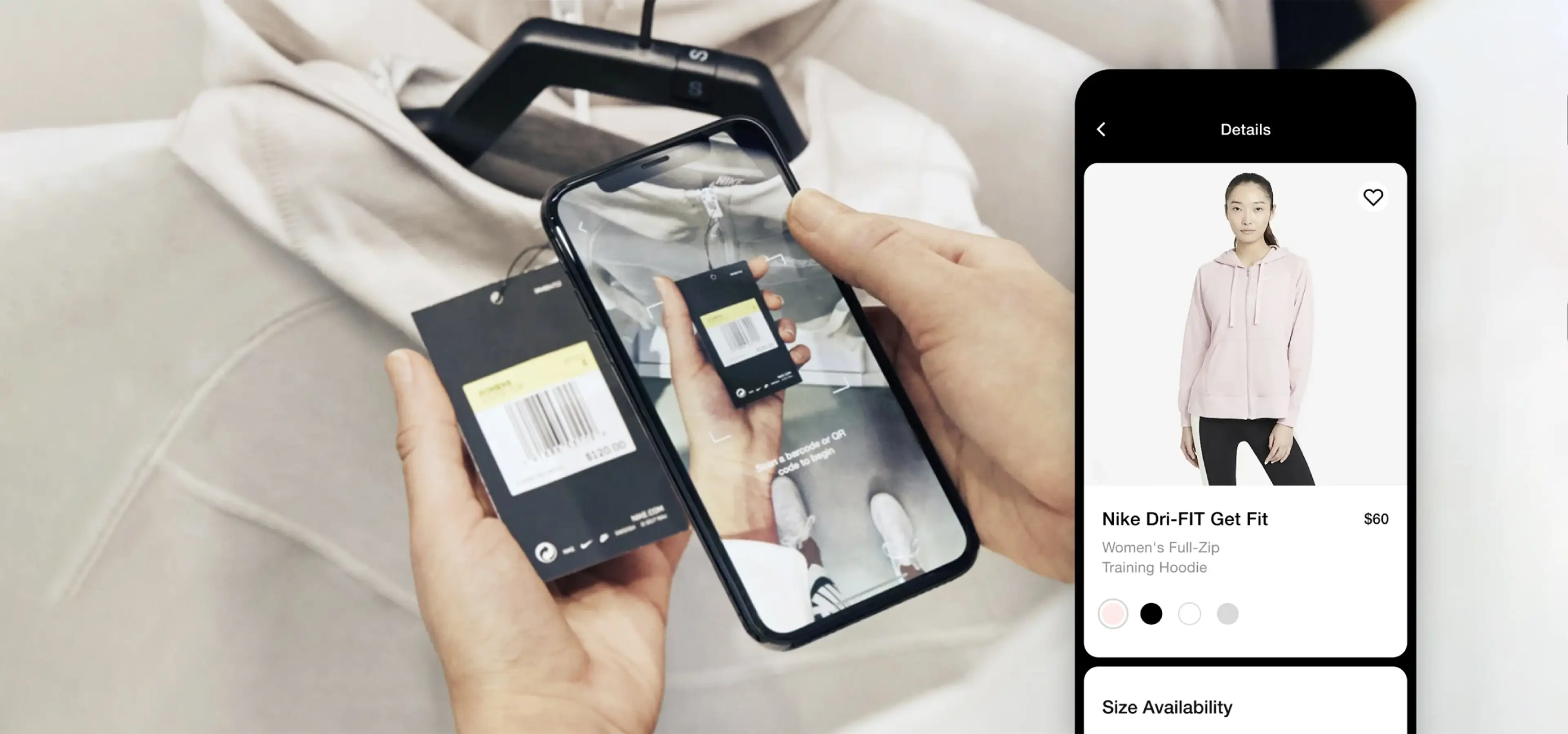 Image showing an iPhone scanning a clothing tag