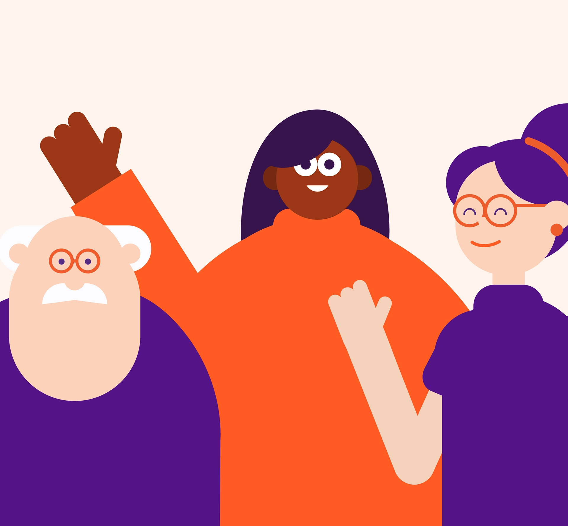 Cartoon characters for Vipps payment app