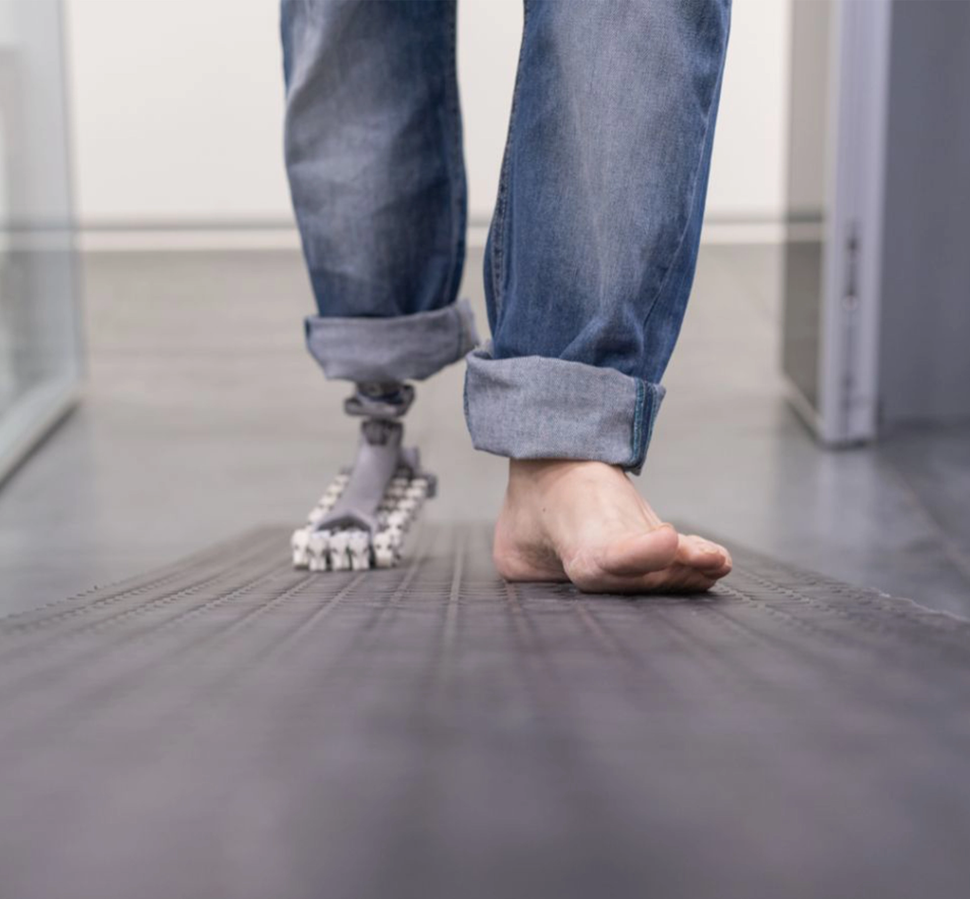 adaptable prosthetic foot on treadmill