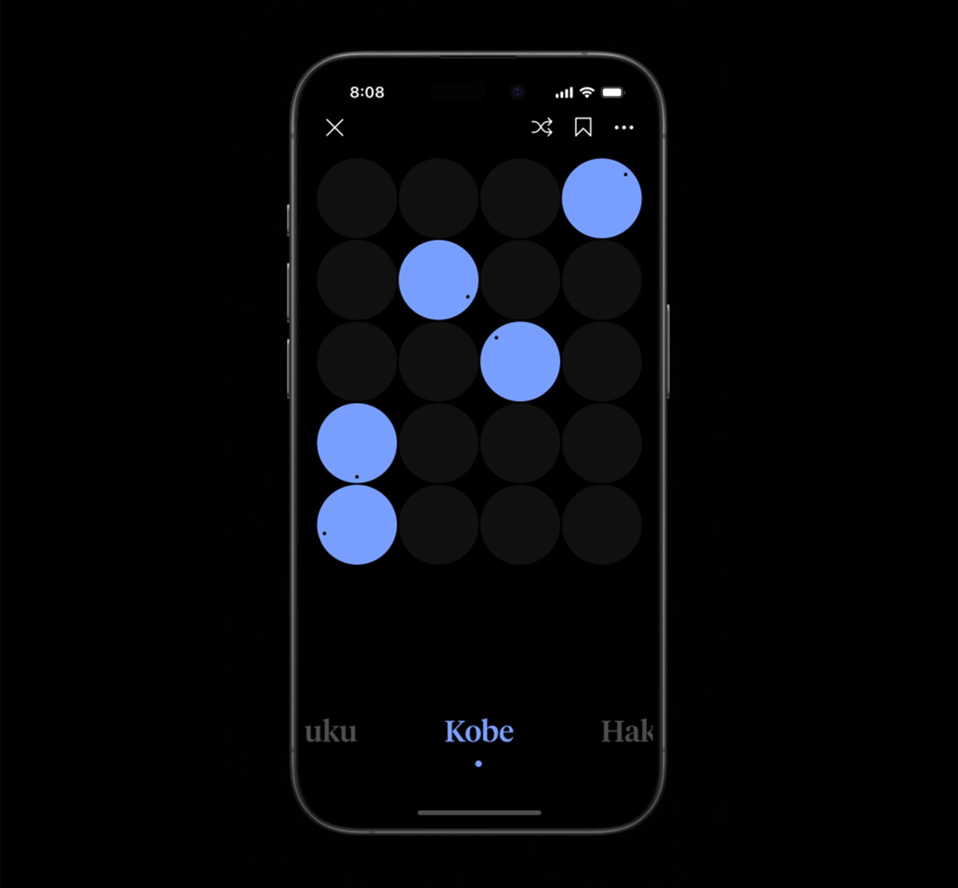 Drawing alongside an app design in purple and black