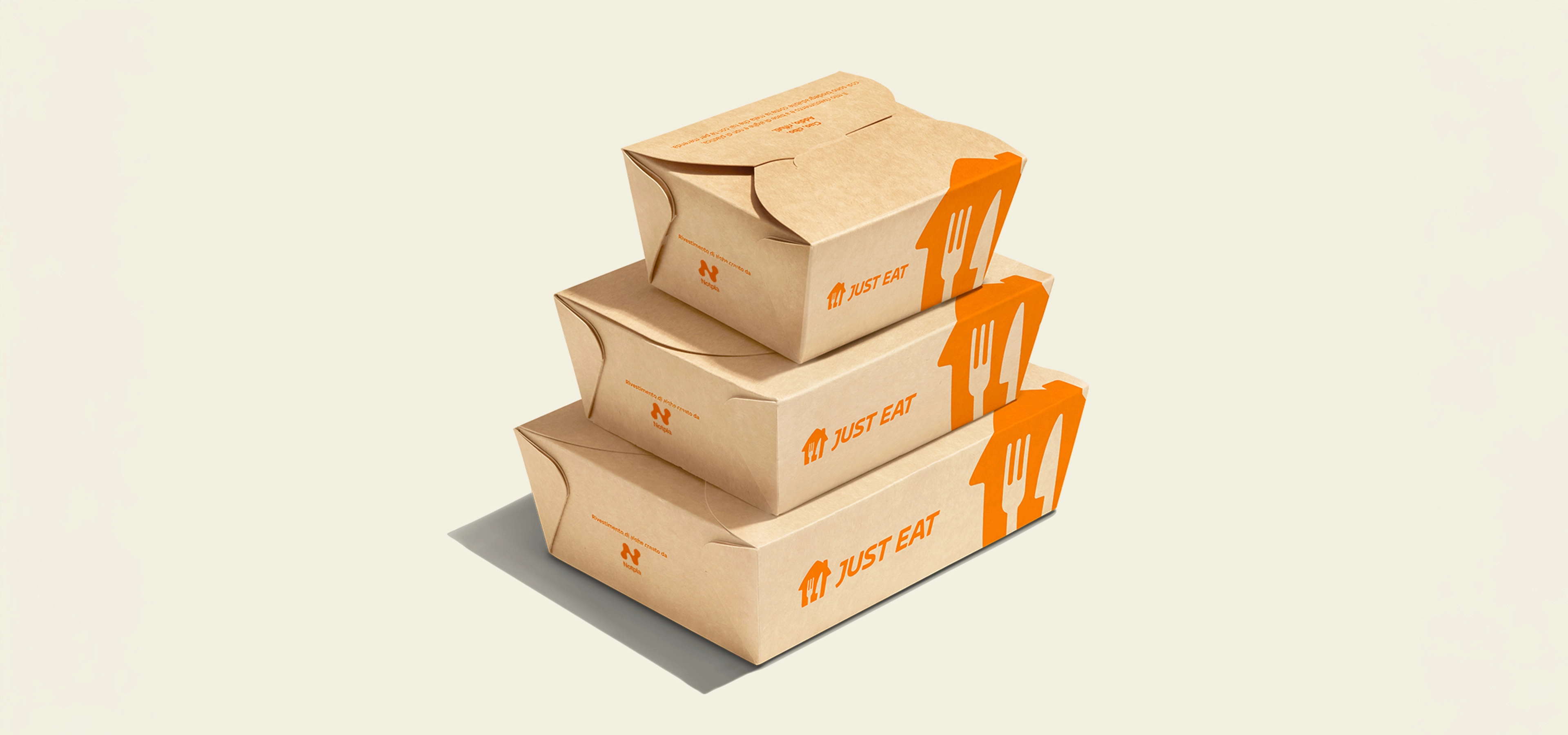 A stack of cardboard takeaway boxes