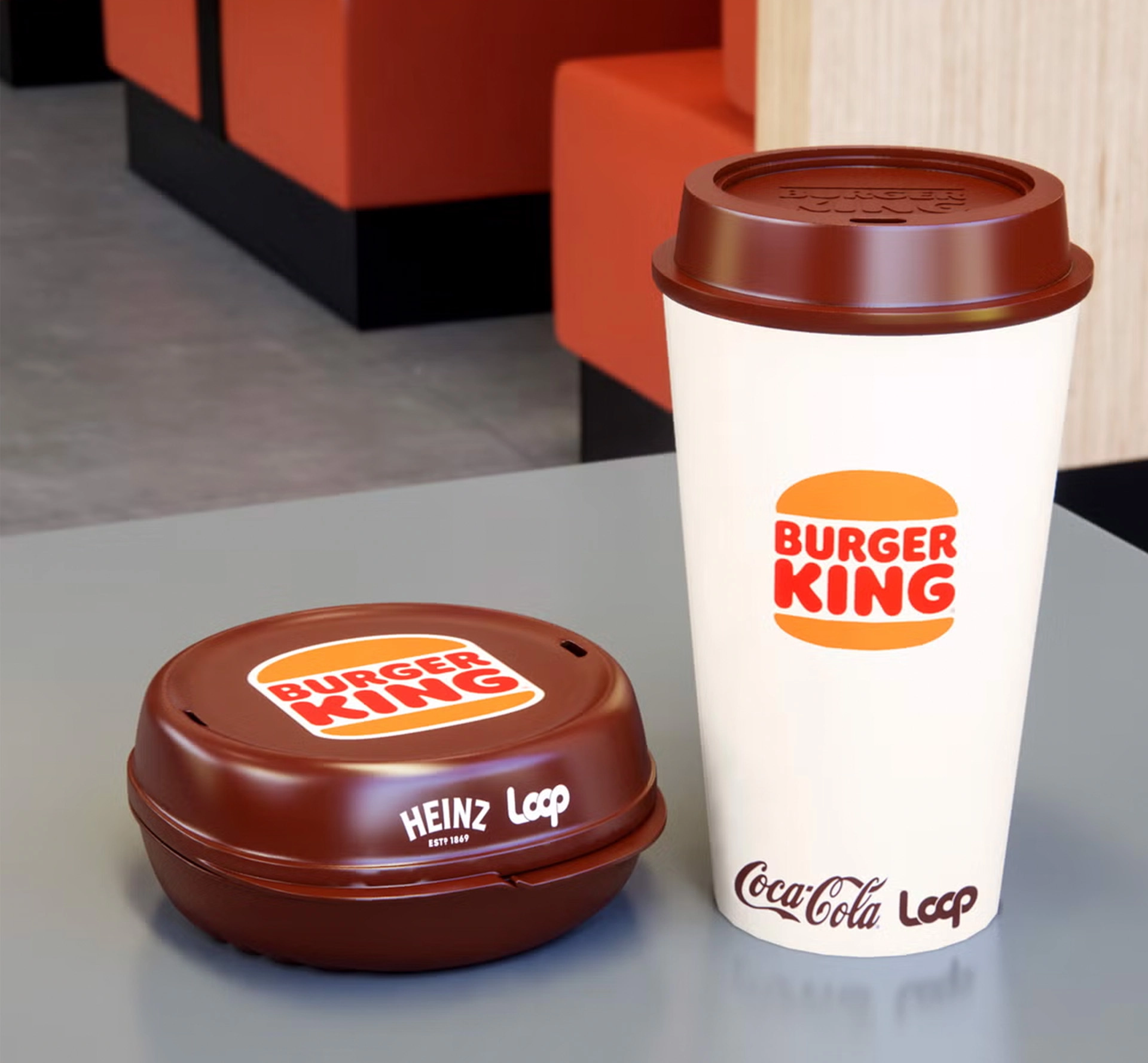 Burger King reusable packaging on a table
