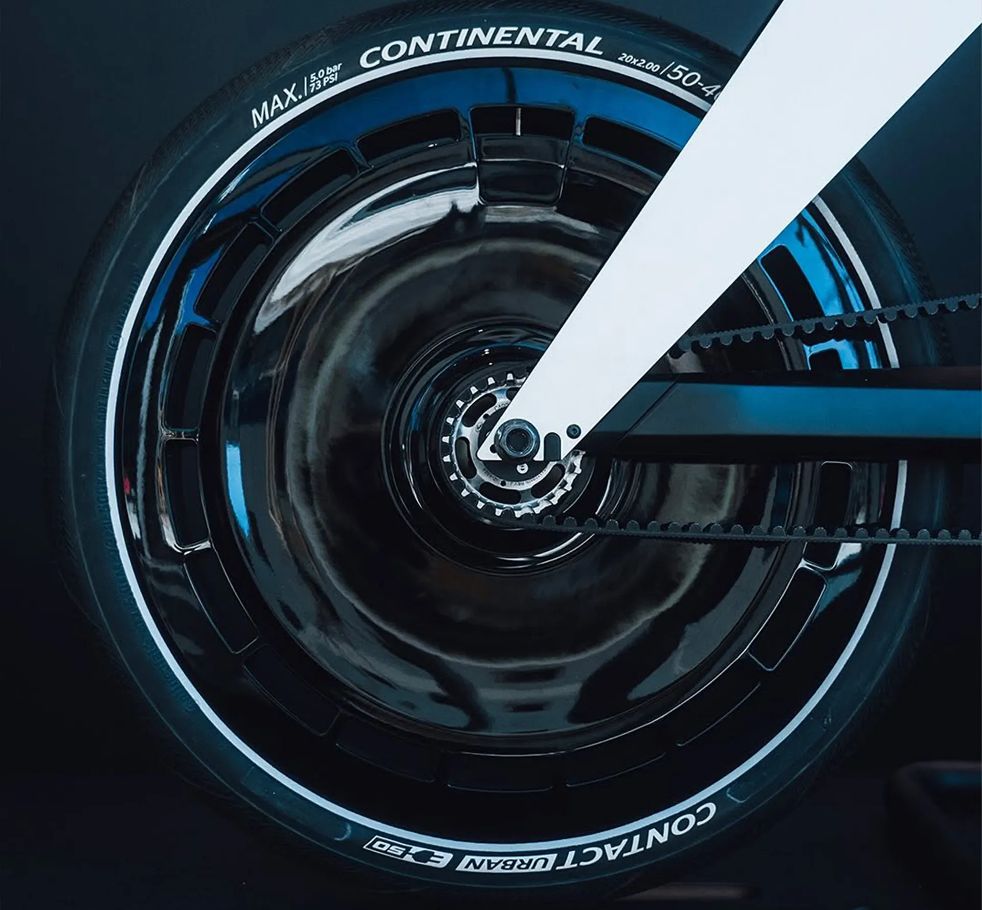 Closeup of a Canyon ebike rear wheel