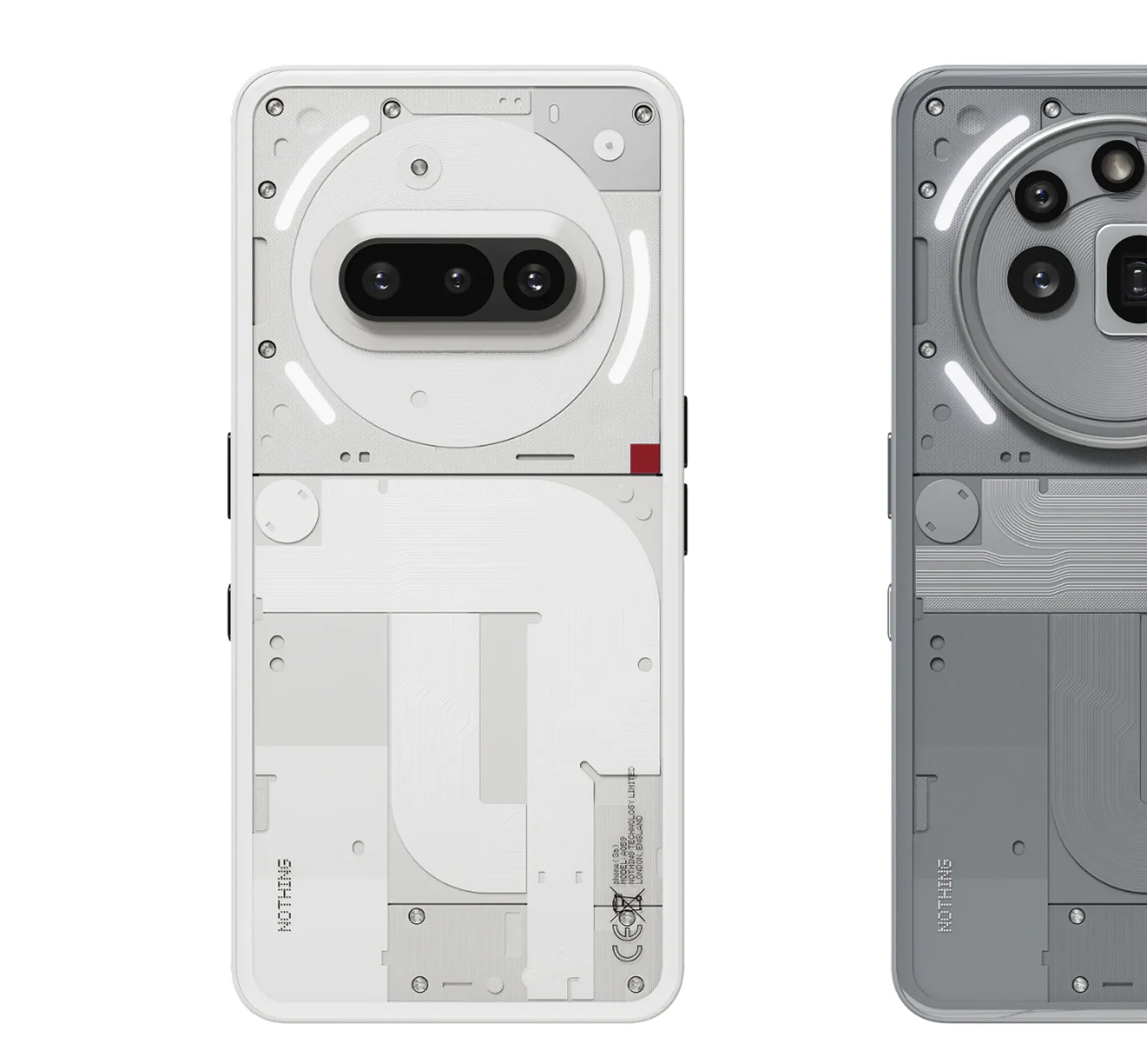 Image showing the rear of two Nothing phones