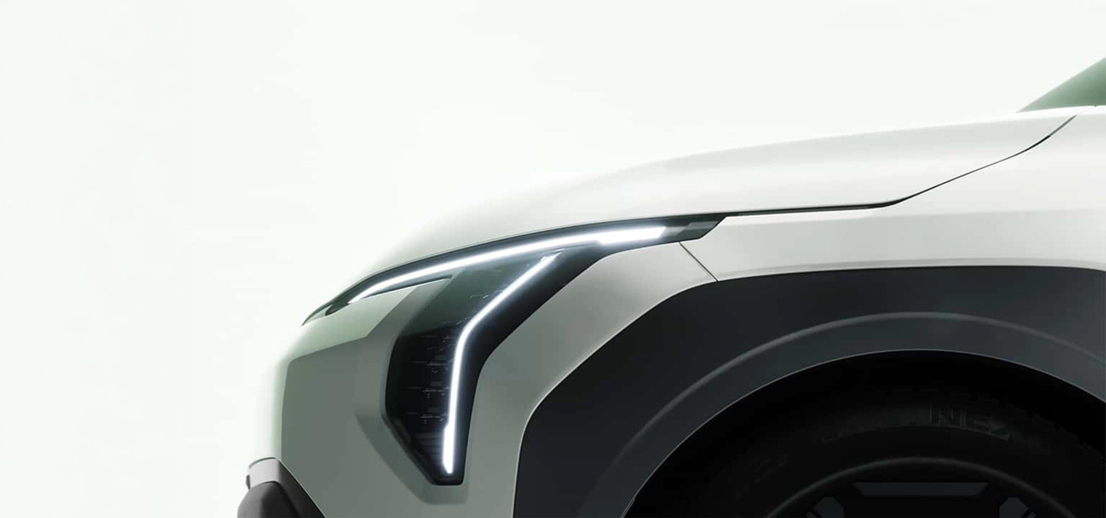 Detail of a front car headlight cluster