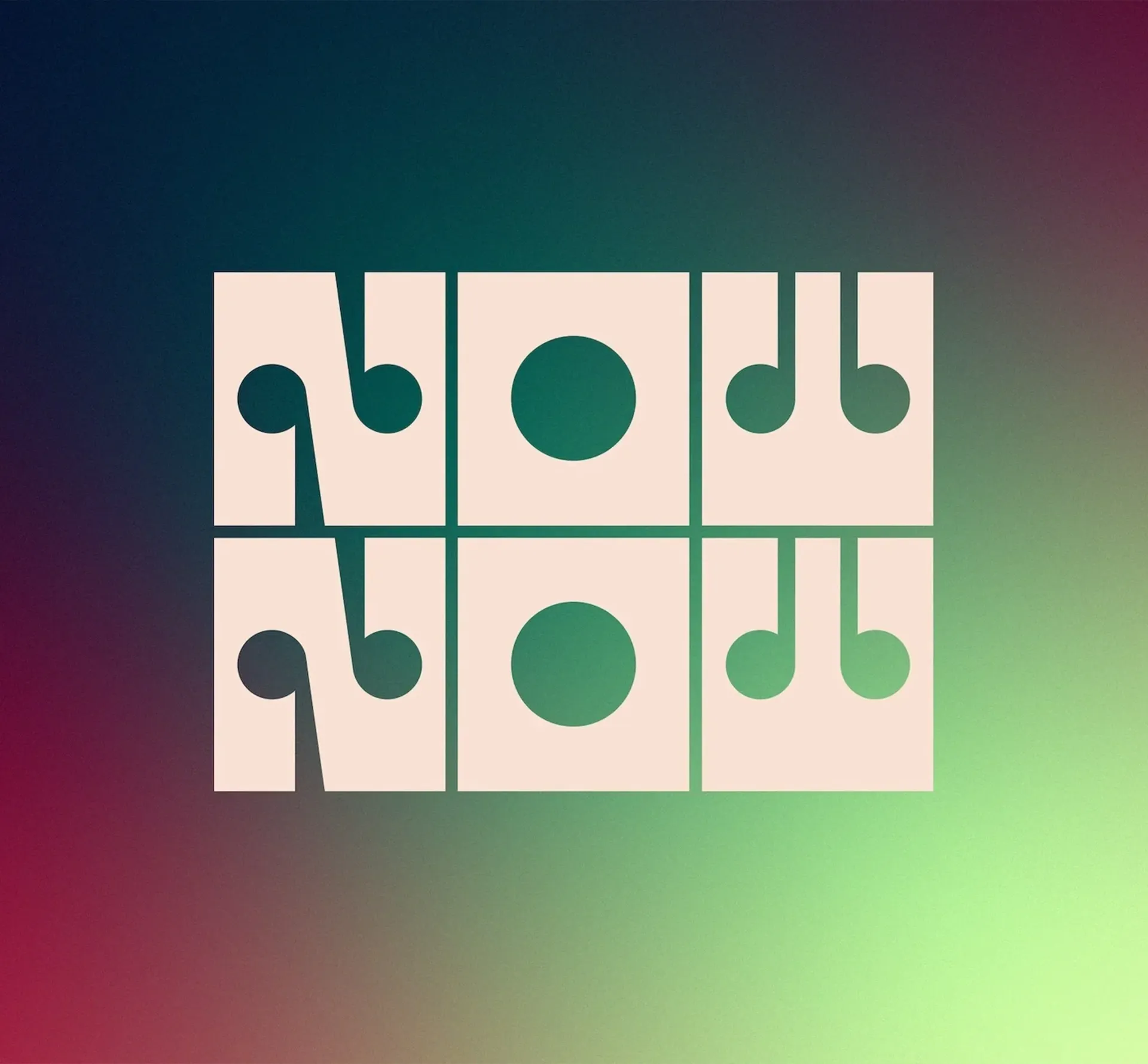 NowNow graphics on multicoloured background