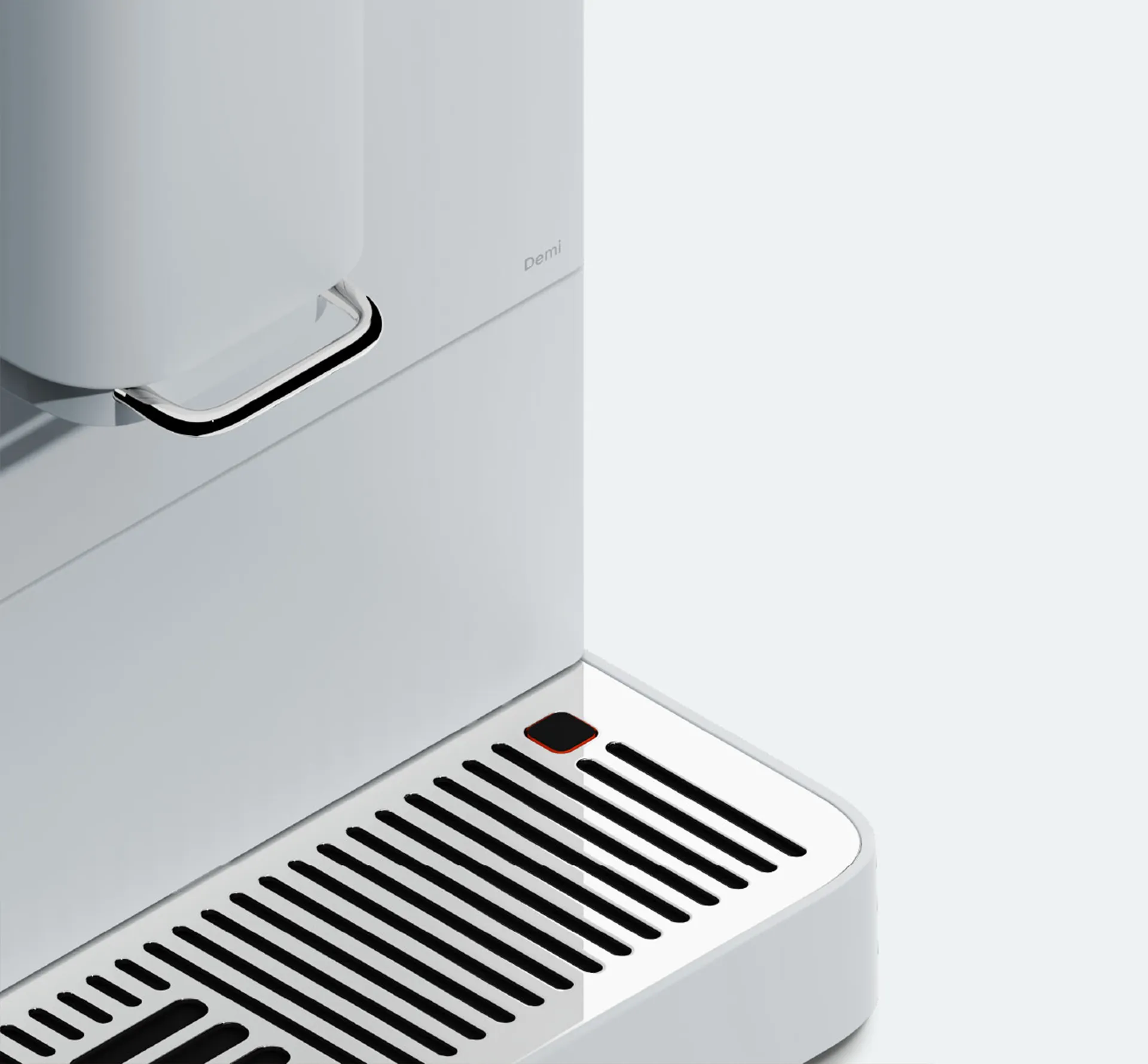 Closeup of white coffee machine