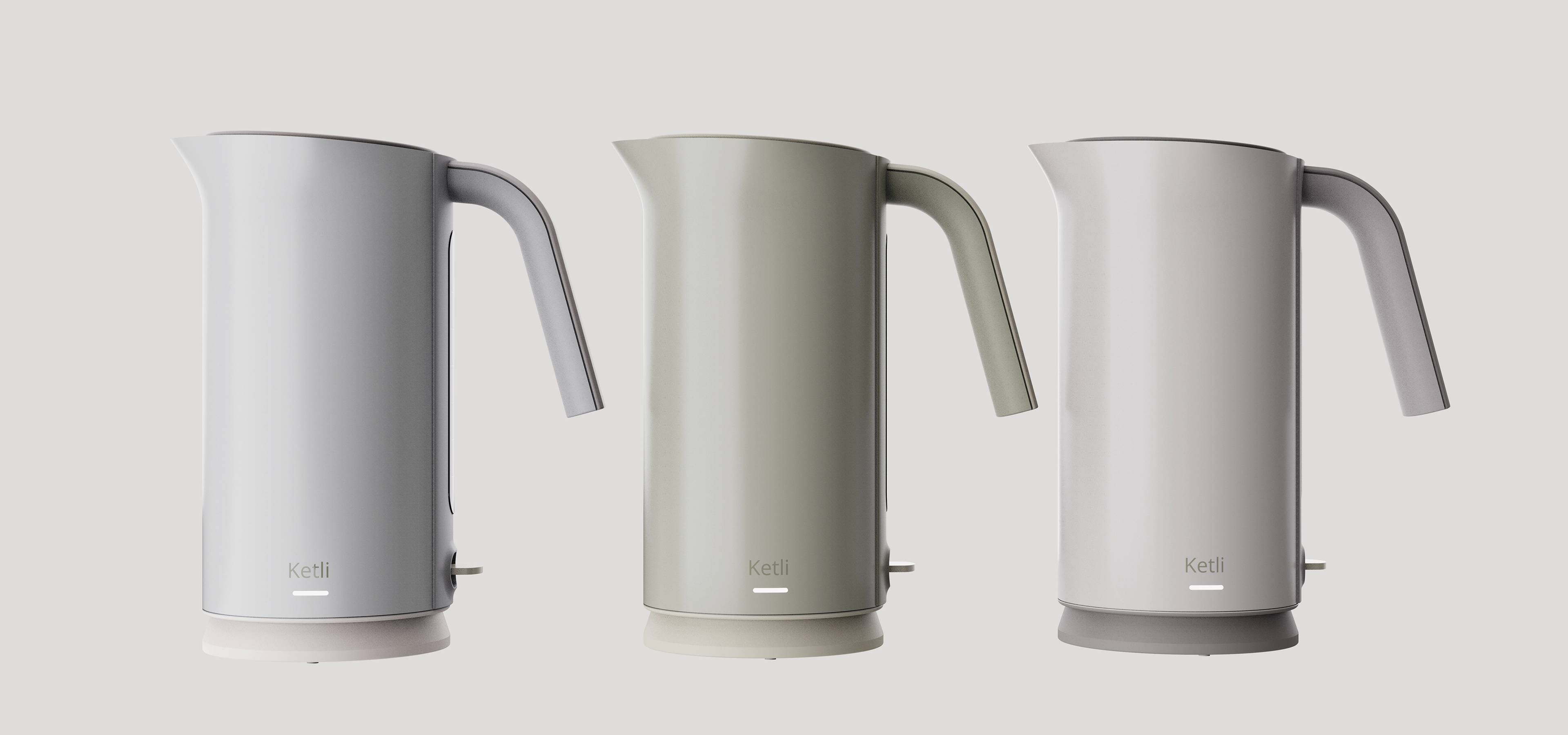 Side view render of a kettle designed by Rodd designer Sakshi Seth
