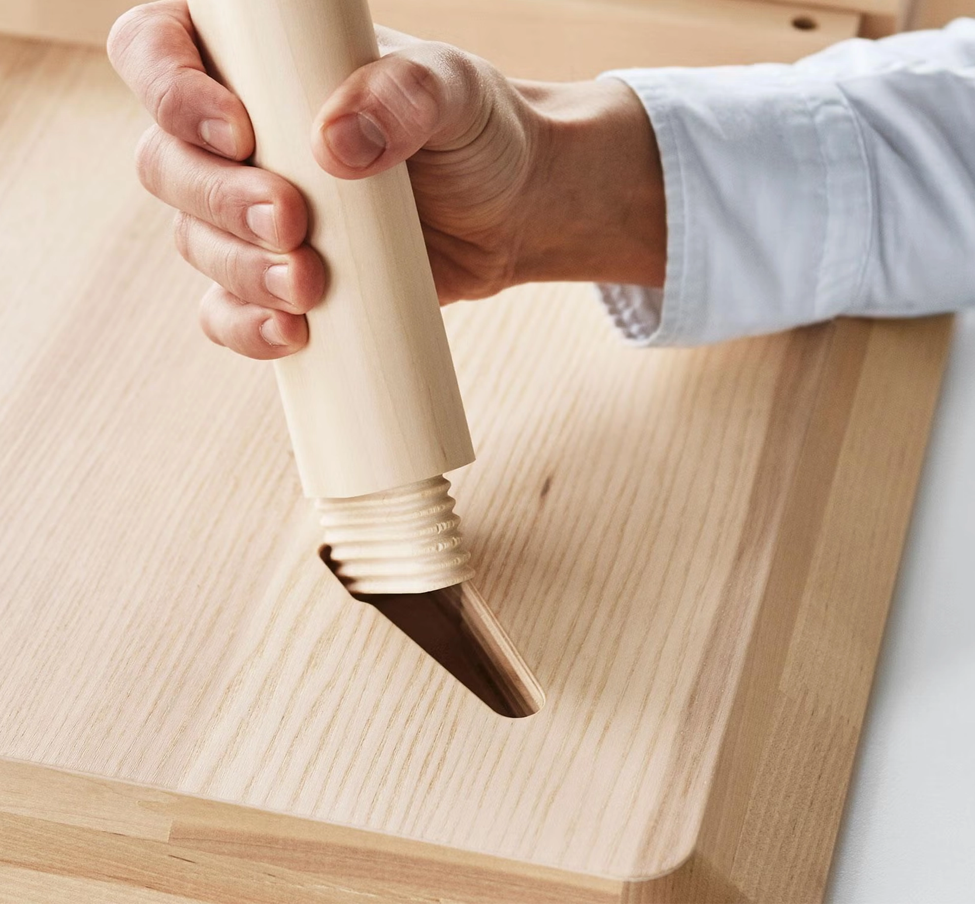 Detail of Ikea furniture being assembled