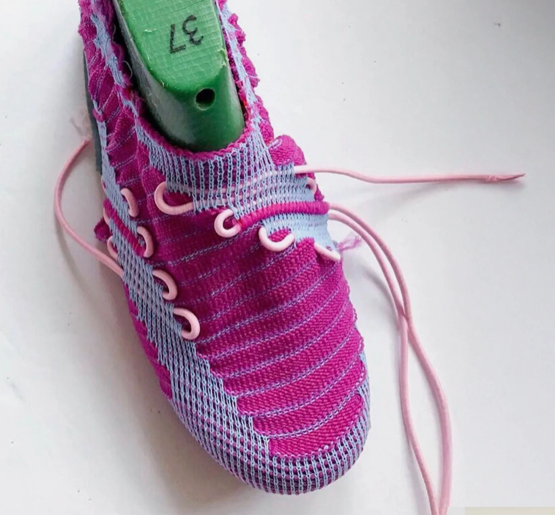 A prototype fabric shoe