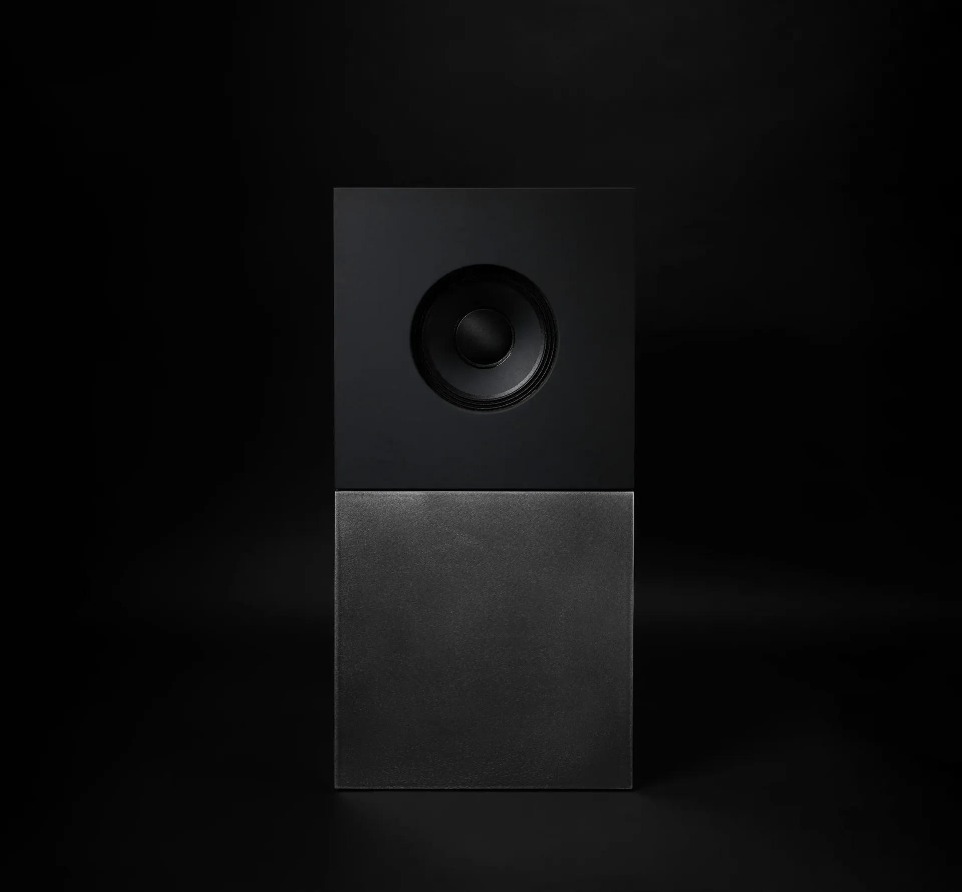 black and silver speakers