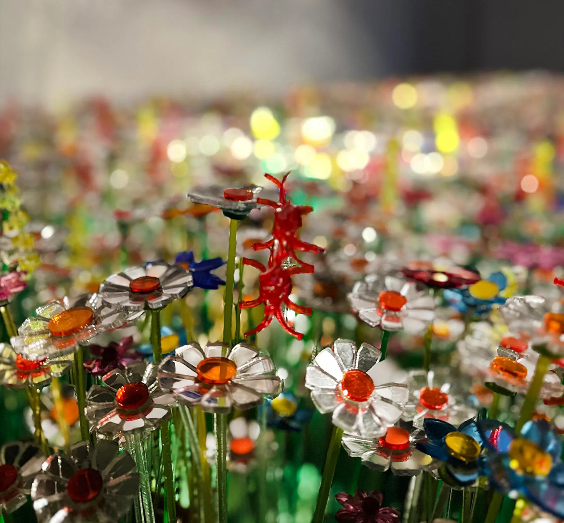 Detail of glass flowers